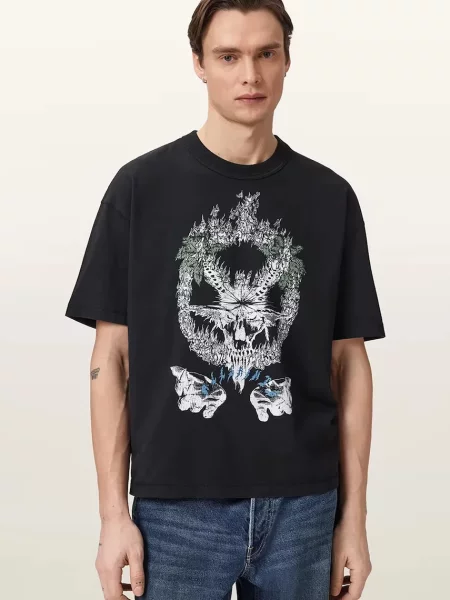 AllSaints tricou pentru bărbați din PALM negru