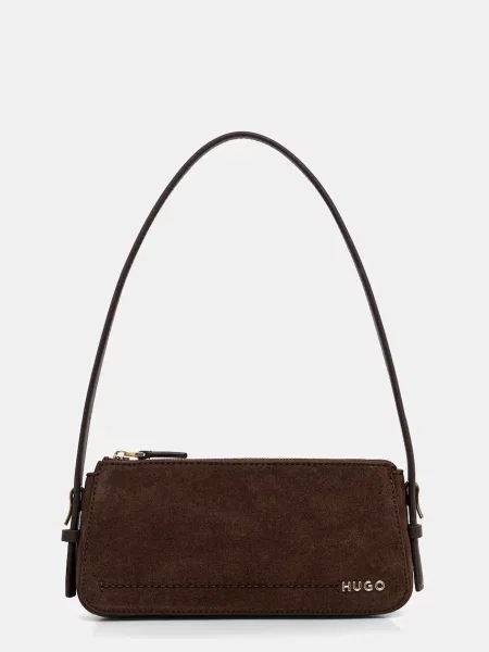 Geanta crossbody Hugo din piele maro