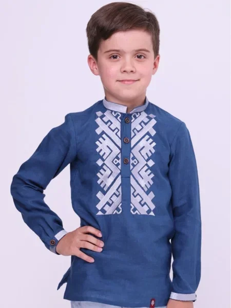 Детская рубашка Folk Moda синяя