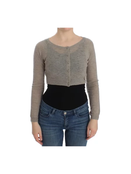 Krótki kardigan Ermanno Scervino elegancki beżowy