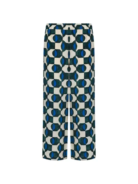 Pantaloni palazzo Weekend Max Mara de mătase cu imagine cu imprimeu geometric