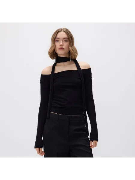 Reserved Svetr se šálem černý