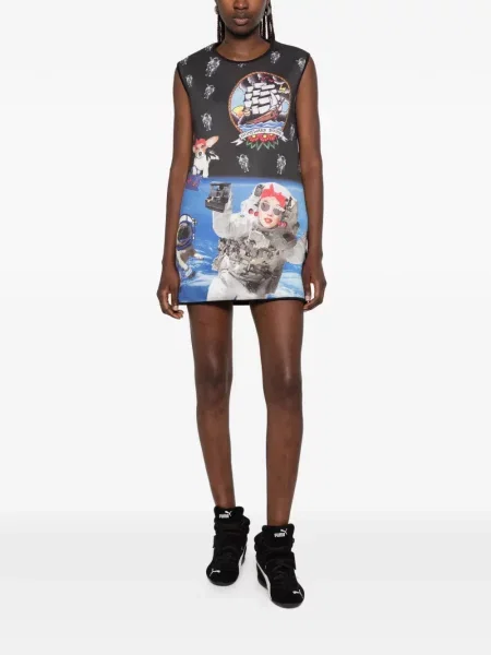 Rochie The Artistylist cu imagine plasă negru