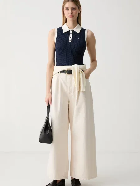 Tommy Hilfiger Pulover Fine Gg Cable Bleumarin
