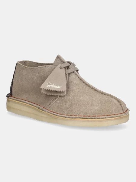 Clarks Originals pantofi de piele întoarsă Desert Trek cu plat bej