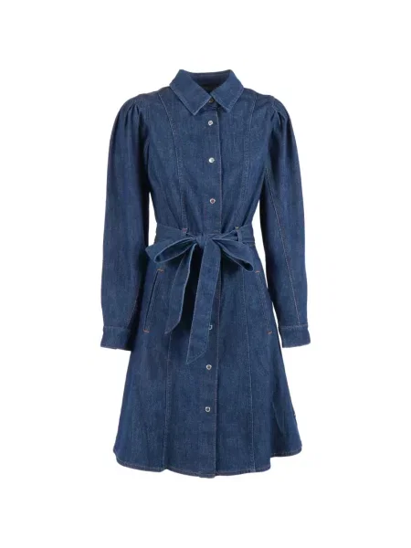 Sukienka midi 7 For All Mankind do kolan garniturowa niebieska