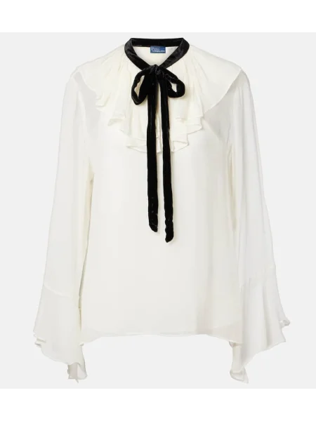 Блуза Polo Ralph Lauren с волани бяло