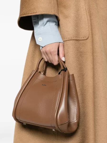 Geantă Max Mara din piele maro