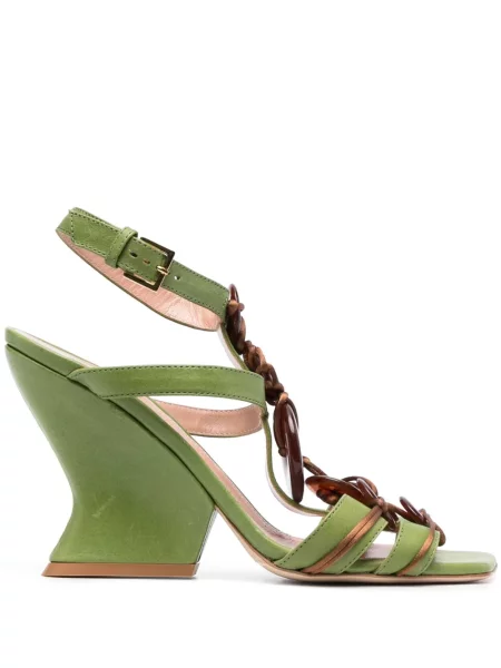 Sandale Alberta Ferretti cu pană verde