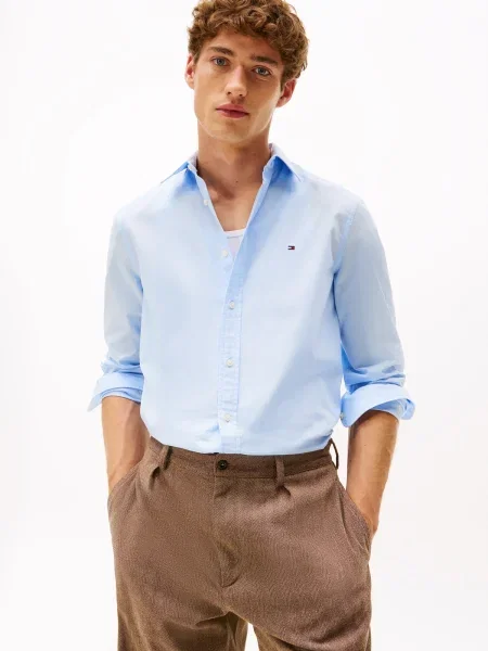TOMMY HILFIGER Cămașă FLEX deschis albastru