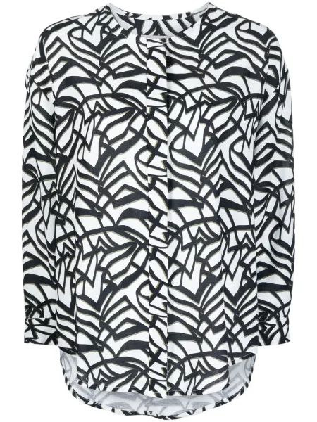 Cămașă Bambah cu imagine cu imprimeu geometric negru