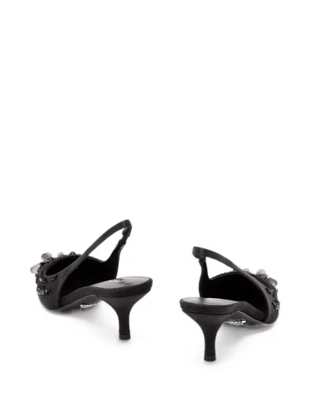 Pantofi cu toc Prada din satin slingback negru