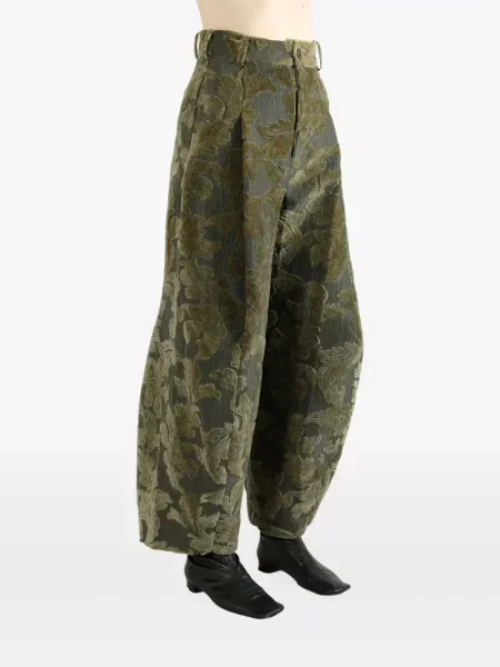 Pantaloni Uma Wang din jacard verde