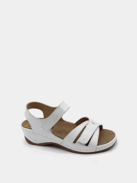 Кожаные босоножки Leon белые