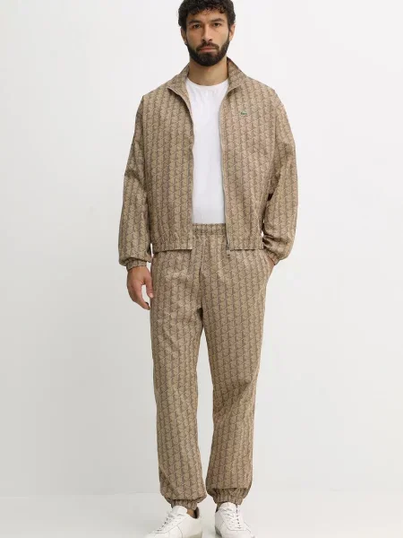 Спортивні штани Lacoste візерунок бежевий