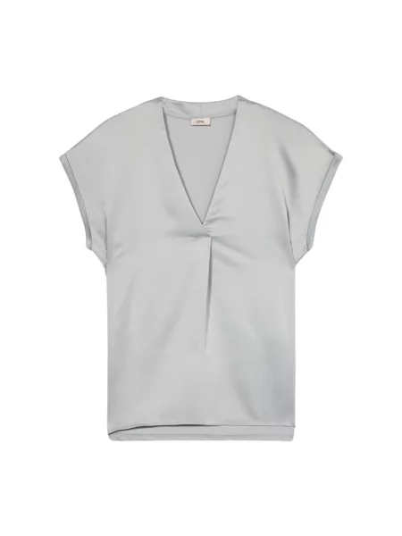 Bluzka Oltre z dekoltem w serek szara