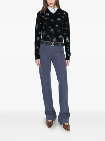 Pulover Tory Burch de mătase negru