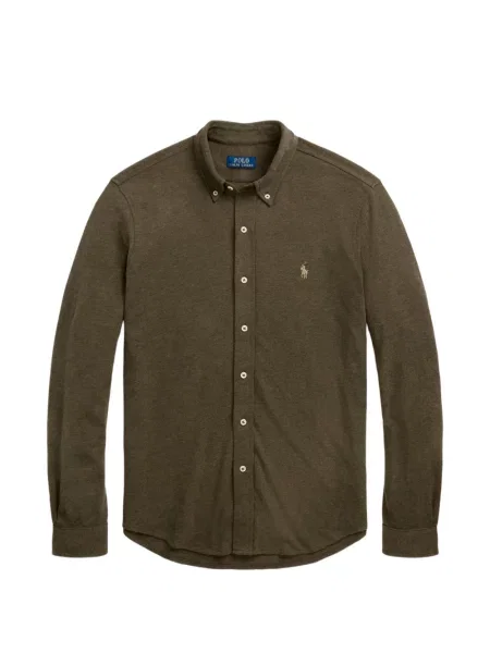 Tricou polo Polo Ralph Lauren cu glugă cu blană cu broderie roșu