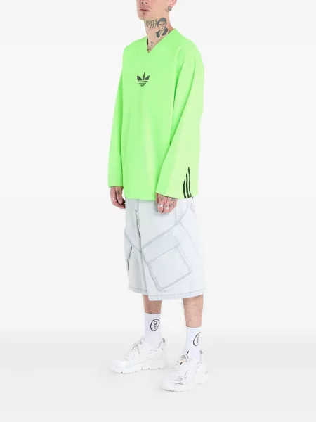 Șosete Adidas cu dungi cu tepi plasă maro