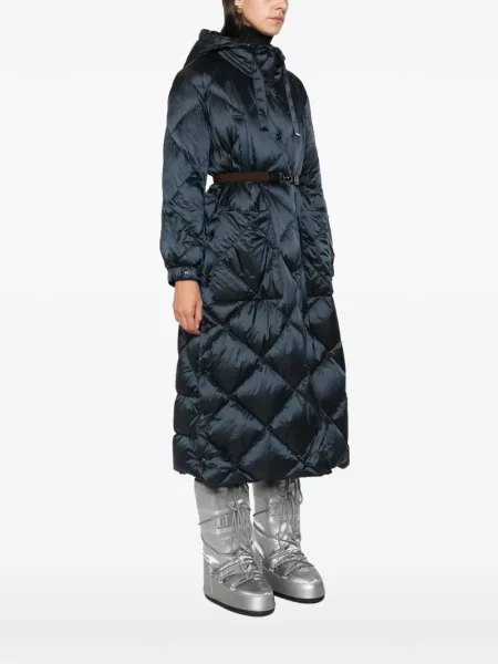 Palton Max Mara cu glugă albastru