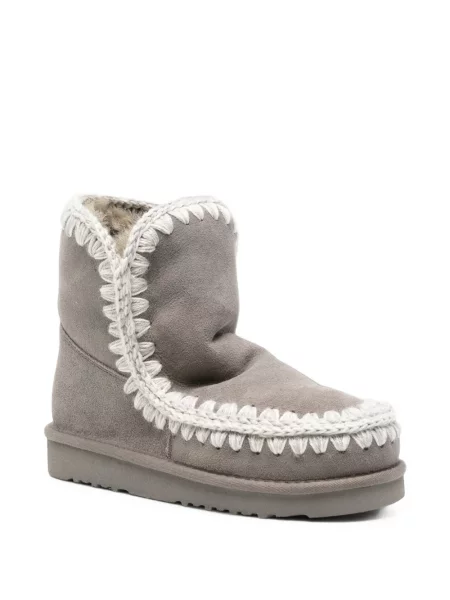 Botine Mou din piele de oaie gri