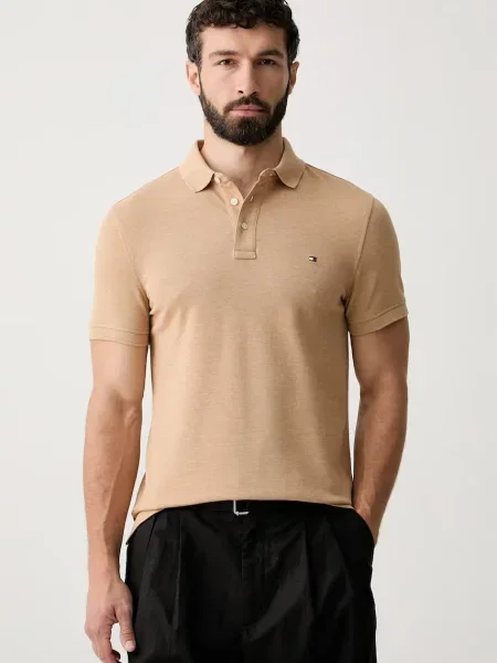Tricou polo Tommy Hilfiger bej