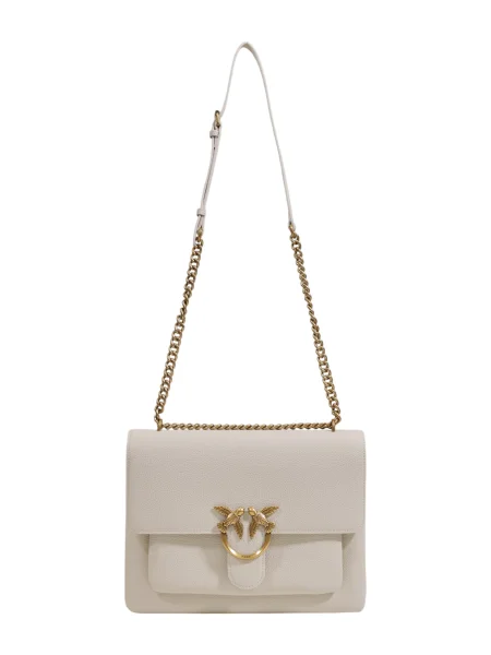 Usnjena usnjena torbica Pinko bež