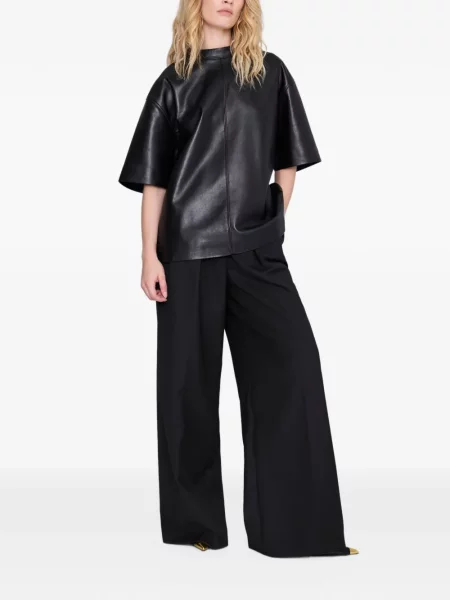 Top Anine Bing din piele negru