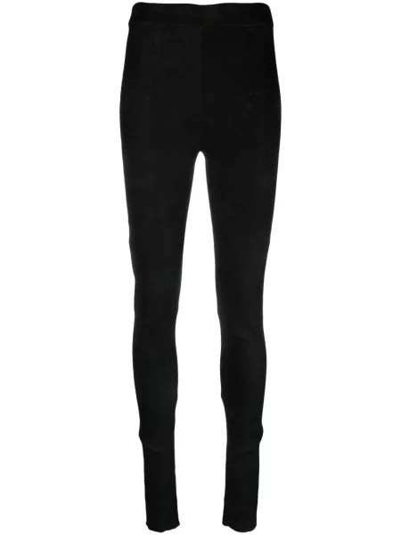 Leggings Isabel Benenato din piele negru