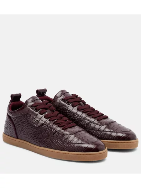 Sneakerși Christian Louboutin din piele bordo