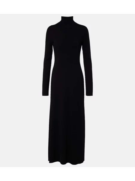 Rochie maxi The Row de lână de costum negru