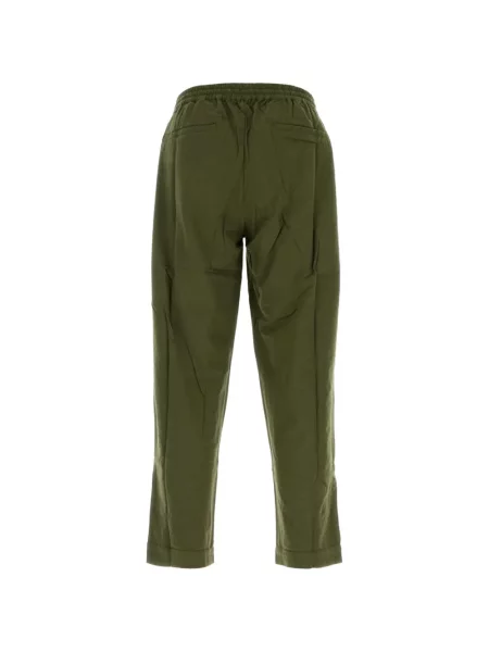 Pantaloni Baziszt cu model floral cu cordon verde