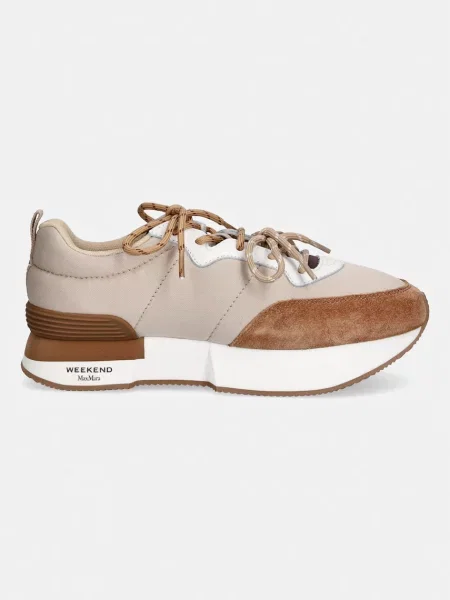 Weekend MaxMara Sneakers Wkazambra | piele întoarsă bej
