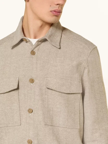 Drykorn Košile Gunray Slim Fit krémová / černošedá