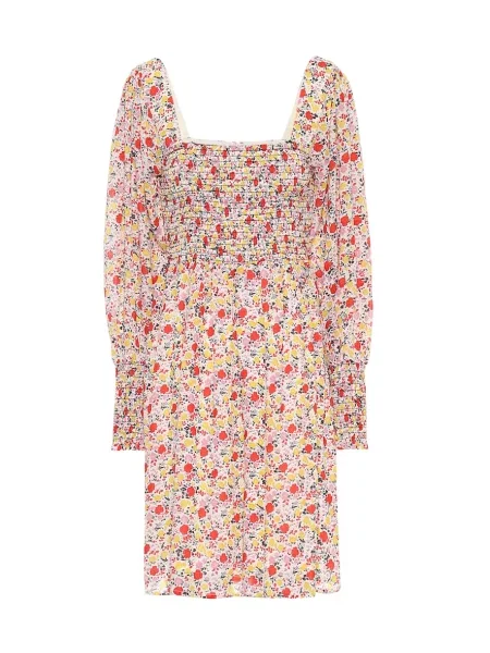 Rochie Ganni cu model floral roz