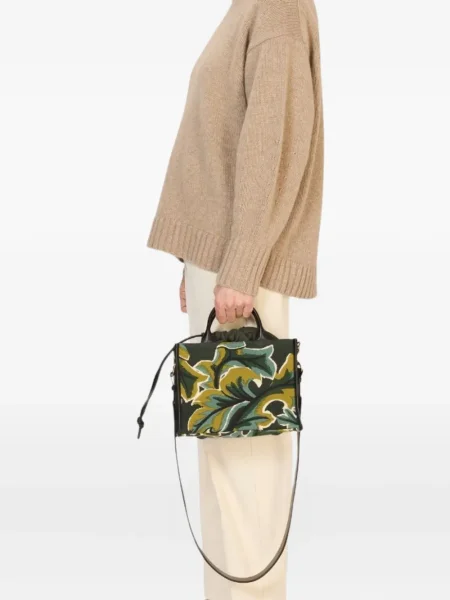 Geantă Inoui Editions cu model floral verde