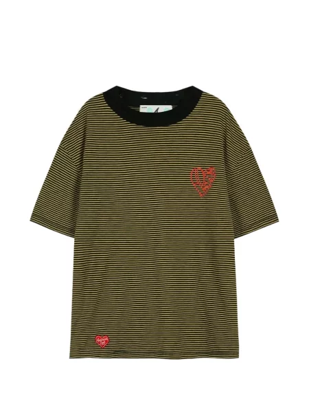 Тениска Andersson Bell бродирана на райета жълто