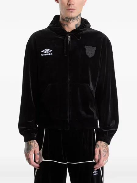 Hanorac cu glugă Umbro de catifea negru