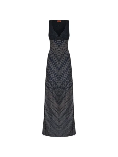 Rochie maxi Missoni cu decolteu în V de costum albastru