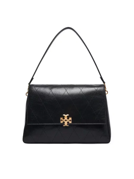 Tory Burch Τσάντα Charlie Quilted Large Shoulder Bag μαύρο