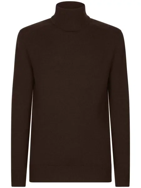 Sweter Dolce And Gabbana z kaszmiru brązowy