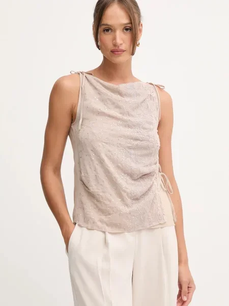 Hoss Intropia bluză cu imprimeu maro