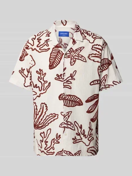 Koszula casualowa o kroju regular fit z kołnierzykiem typu resort model ‘LUKE’ Jack & Jones biała