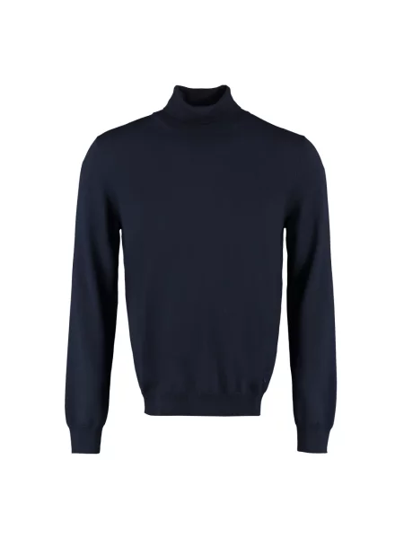 Lniany sweter z golfem The (alphabet) niebieski