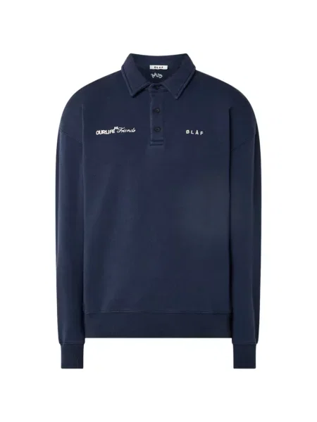 Tricou polo Olaf cu broderie albastru