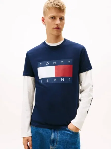 Tricou Tommy Jeans albastru