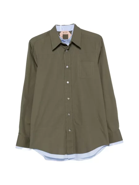 Cămașă N°21 cu broderie verde