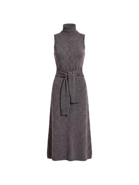 Cu centură rochie midi Nicholas fără mâneci gri