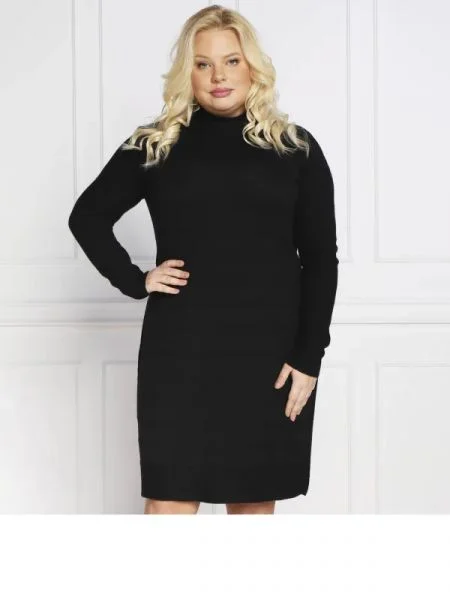 Persona by Marina Rinaldi Rochie GALLERIA plus size cu adaos de lână negru