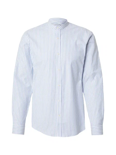 Lindbergh Košile Manderin světlemodrá bílá